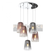 SOSPENSIONE CROMO TONDA 5 LUCI (3 RA + 2 CR) 1164CR-S5 T-RC