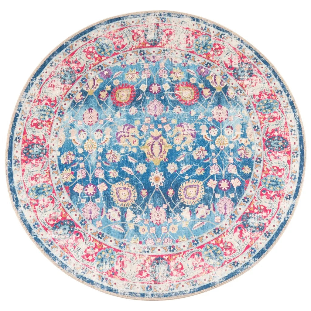 Tappeto Lavabile Multicolore Ã˜ 120 cm Antiscivolo