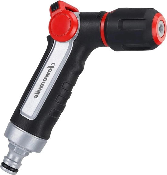 Sproeier per alta pressione per giardino in metallo - 2 regolabili sproiettori per giardino - Lancia acqua con comando digitale - Pistola per tubo da giardino per auto e cortile - Imbottitura a prova di fuga.