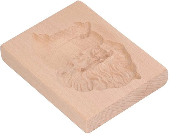 Stampe per biscotti in forma di Babbo Natale - 10 x 8 cm - Legno di betulla - Facile da pulire - Stampi per biscotti