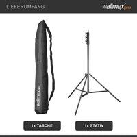 AIR 355 Stativo per luci regolabile in altezza fino a 355 cm, max 8 kg, Cavalletto fotografico in alluminio per foto e video