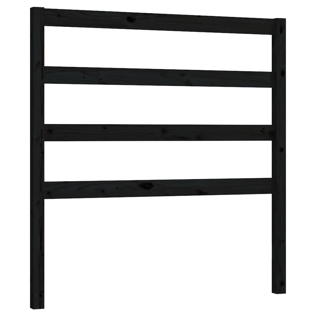 Testiera per Letto Nera 106x4x100 cm in Legno Massello di Pino 817629