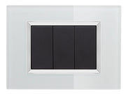 Placca Delux Vetro 503 3M Bianco Compatibile con Vimar Arke'