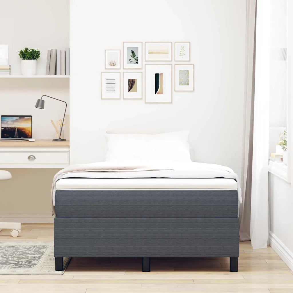 Letto a molle Grigio Scuro e Bianco 120 x 200 cm 3337458