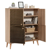 Credenza Agyemang, Buffet da soggiorno, Madia da salotto, Dispensa da cucina, 95x36h111 cm, Quercia