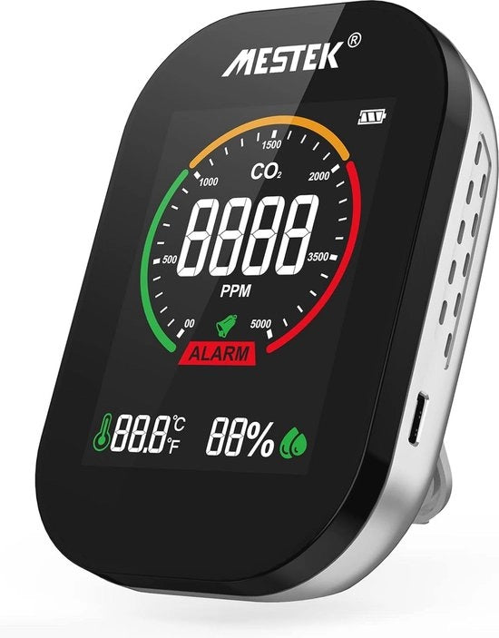 Monitor del CO2 - Metrologatore digitale della qualità dell'aria per temperatura, umidità e anidride carbonica