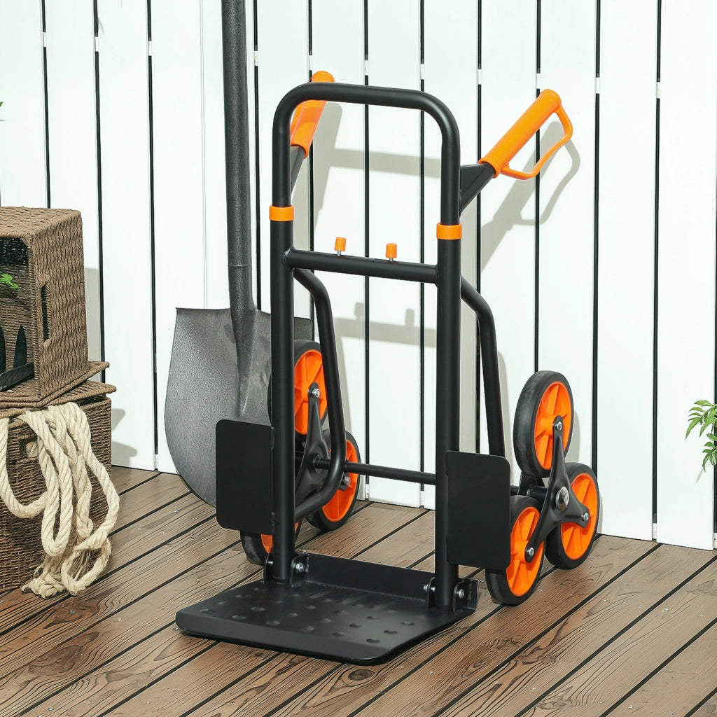 Carrello Portatile Pieghevole ¨C zephmum ¨C Acciaio, Arancione, 44x67x106,5cm
