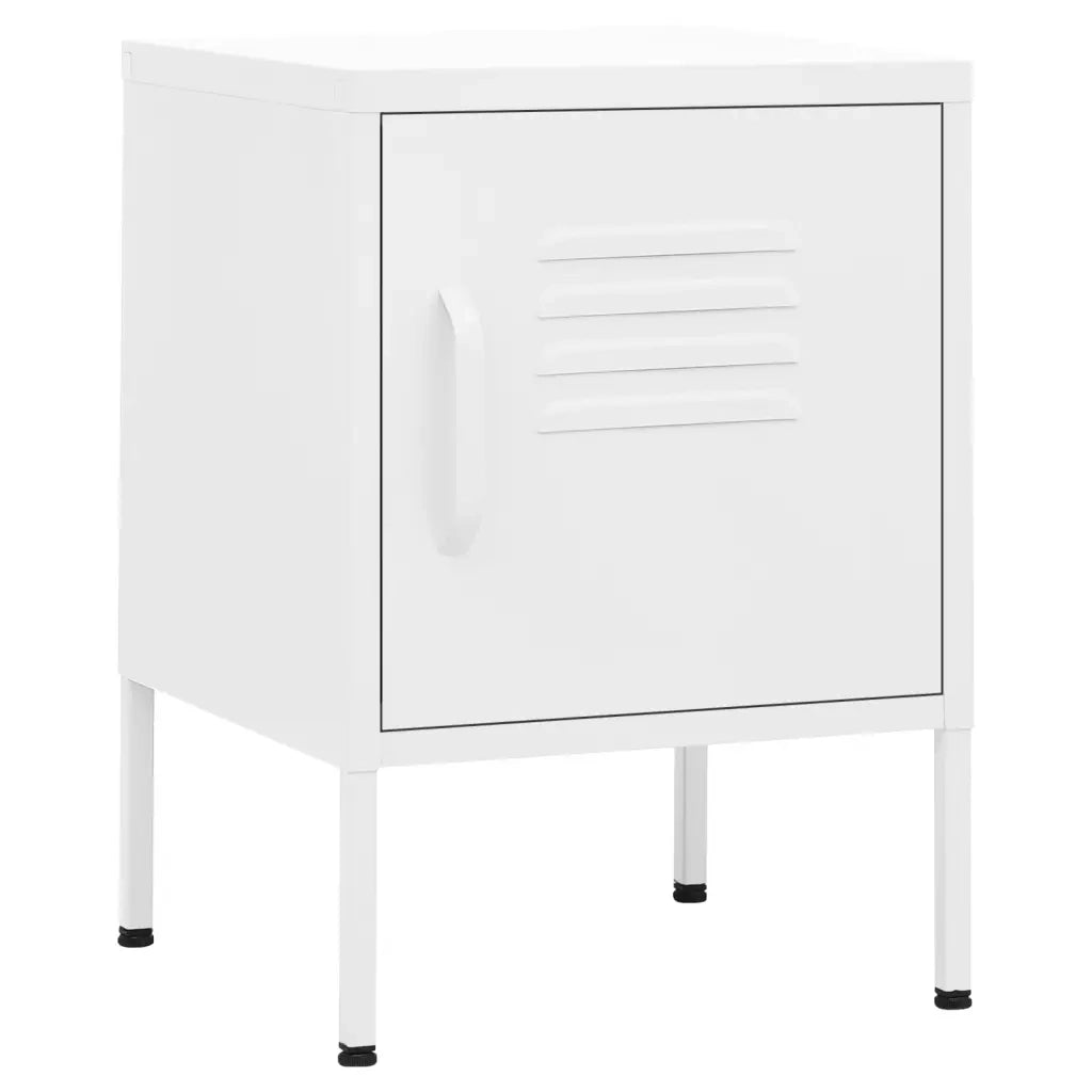 Comodino-Tavolino da notte Bianco 35x35x51 cm in Acciaio 505320