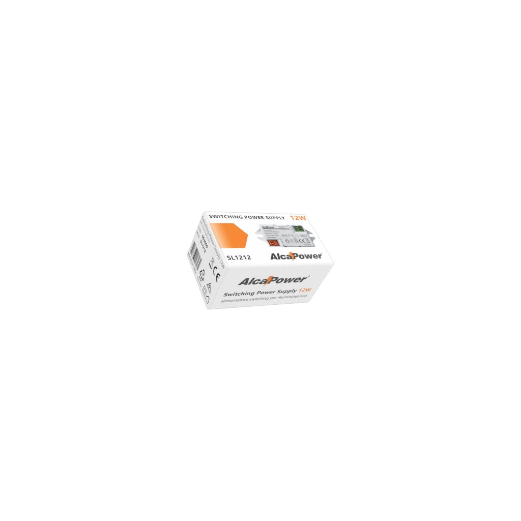 Alcapower Alimentatore Switching per Illuminotecnica 12W 12V 1A IP20, Compatto e Protetto da Sovraccarico, Sovratensione e Cortocircuito 12W1A