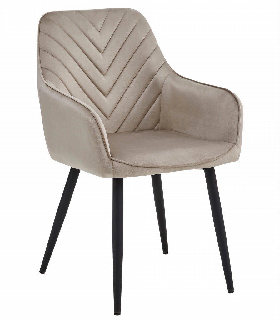Sedia VALORA WAAV - Elegante velluto beige scuro per soggiorno, cucina, sala da pranzo