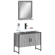 Set Mobili da Bagno 2 pz Grigio Sonoma in Legno Multistrato 3214342