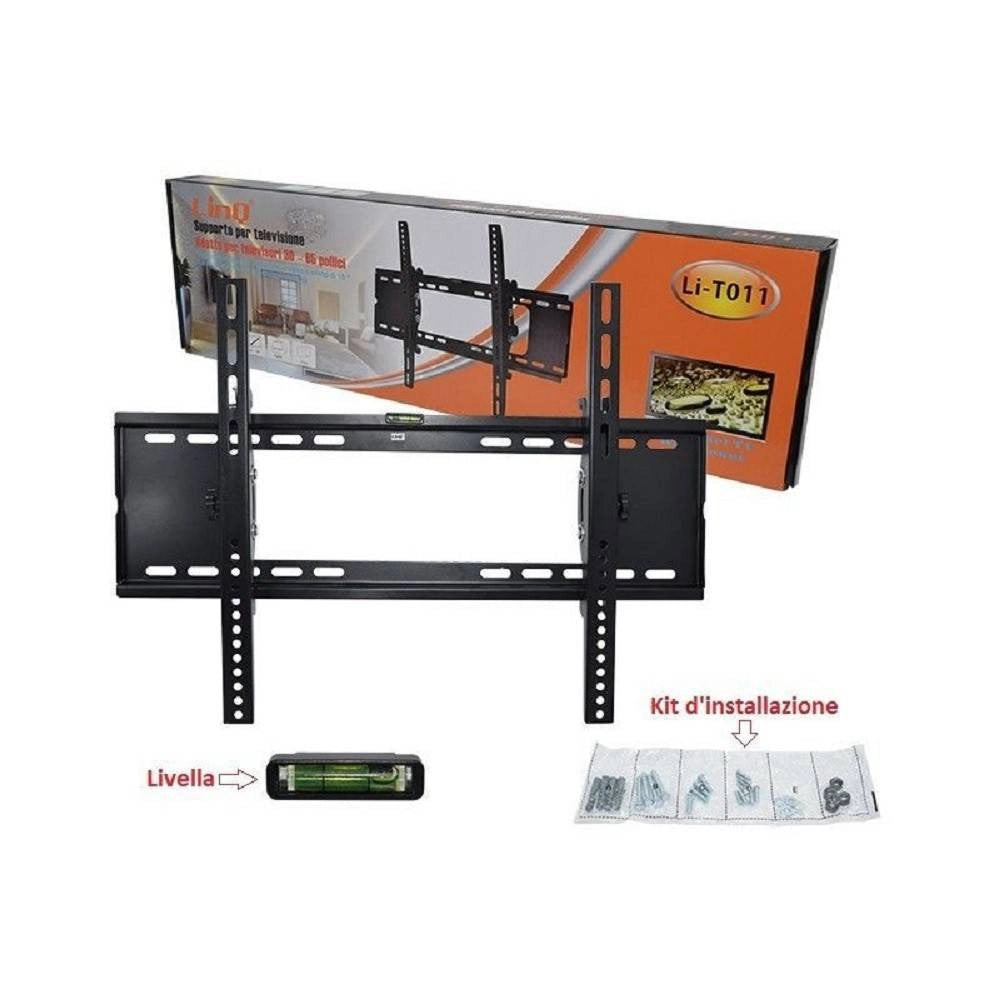 Trade Shop - Staffa Porta Tv A Muro Parete Supporto Da 30″ A 65″ Fino A 80kg Livella Li-t011 -