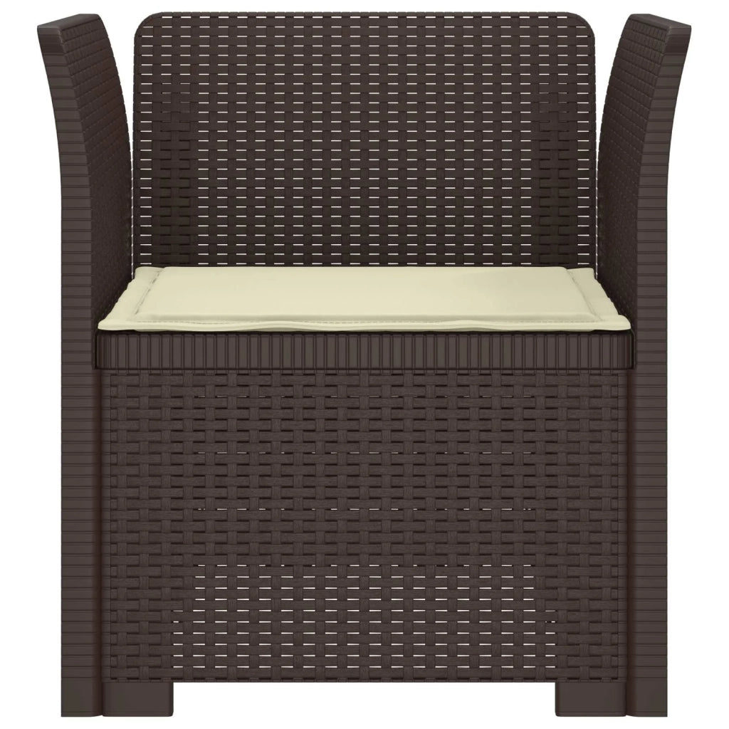 Poltrona a 1 Posto con Cuscino Aspetto Rattan PP Marrone 8011856