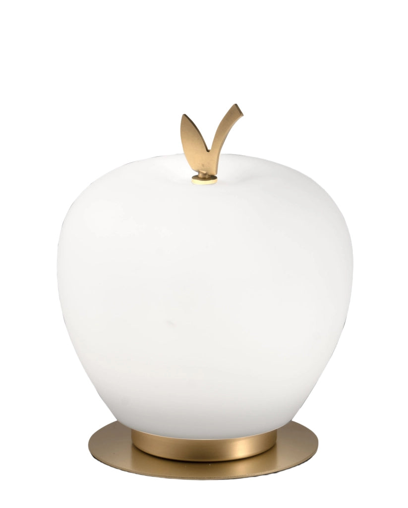 Lampada da Tavolo Wendy 8W LED Integrato 3000K Bianco e Ottone Satinato, Regolazione Luce al Tocco, Vetro Soffiato - Design Elegante