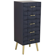 Cassettiera alta in legno nero 44x38x108h cm