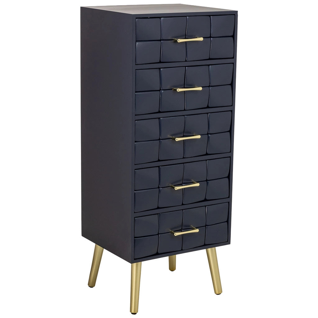 Cassettiera alta in legno nero 44x38x108h cm