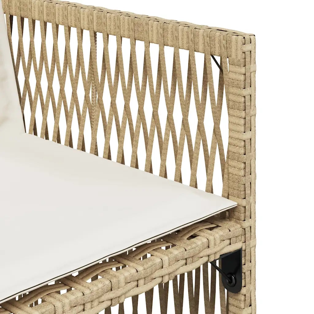 Sedie da Giardino con Cuscini 4 pz Beige in Polyrattan 364970