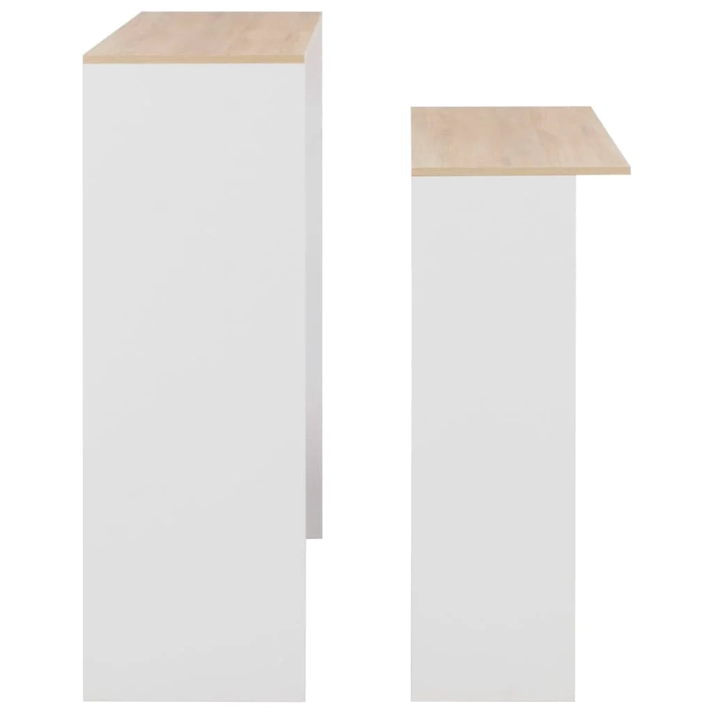 Tavolo alto da bar/bistrot con 2 piani bianchi 130 cm 0902037