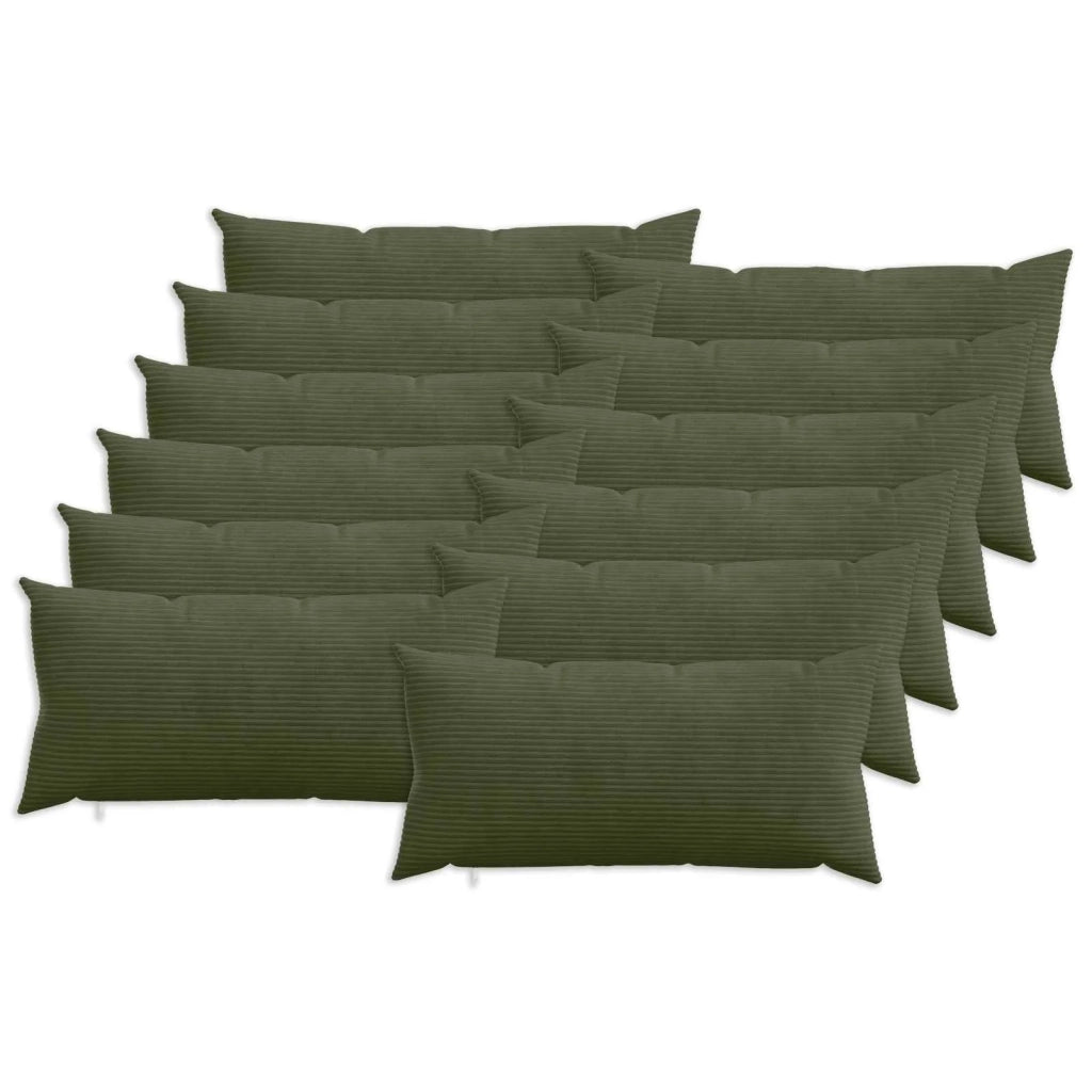 Federa 12 pcs HEERLEN Verde 40 x 80 cm corduroy 909933
