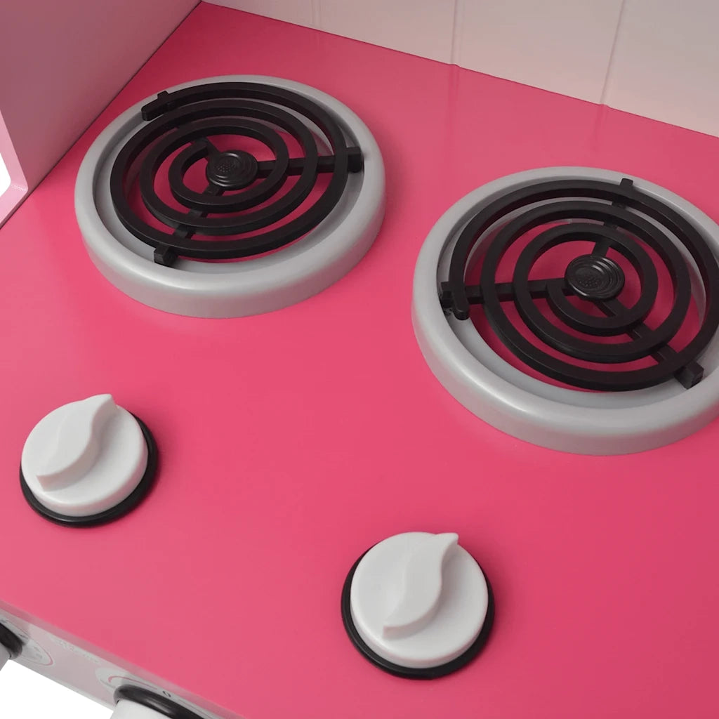 Cucina Giocattolo in Legno 82x30x100 cm Rosa e Bianca CFW9307807