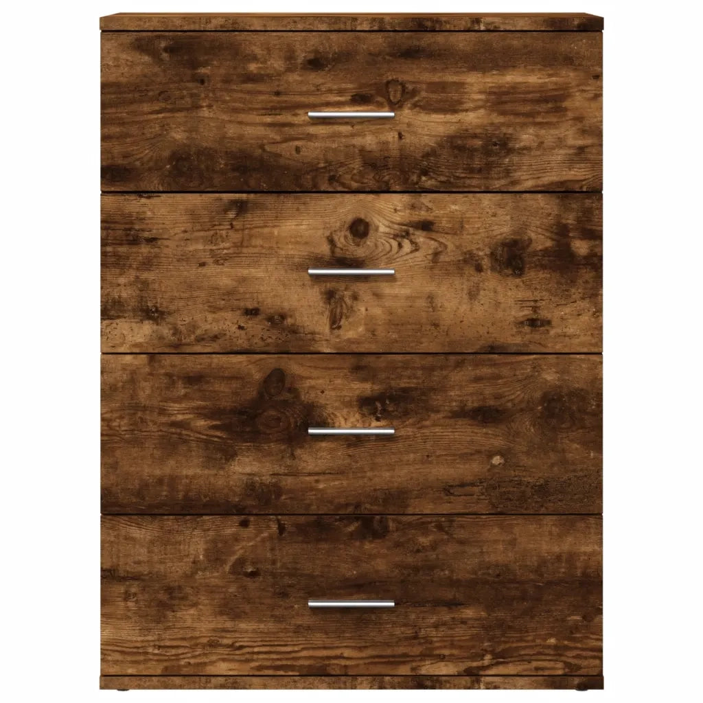 Credenze 2 pz Rovere Fumo 60x39x80 cm in Legno Multistrato