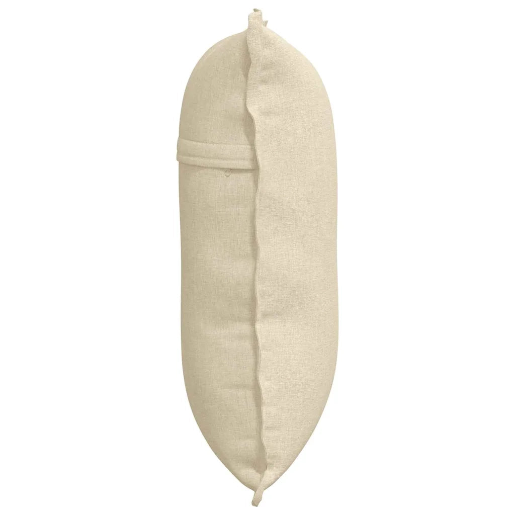 Cuscino per Schiena Crema 60 x 19 x 50 cm Tessuto