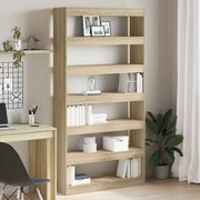 Armadio per Libri 6 livelli 100 x 30 x 198 cm Rovere Sonoma 3333926
