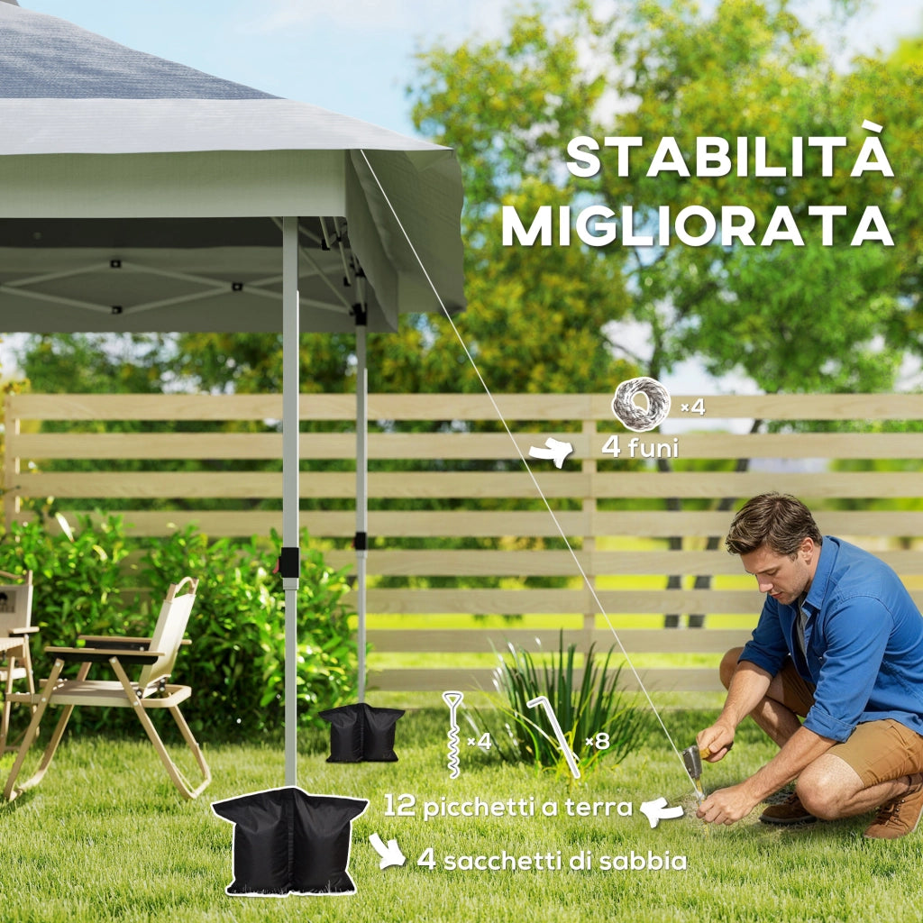 Gazebo Pieghevole 3.6x3.6 m con Pareti ¨C zephmum ¨C Grigio