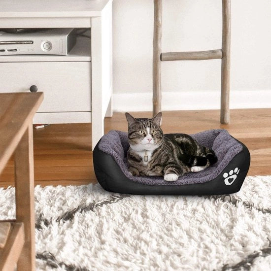 Cuscino per gatti, letto morbido per cani, area di riposo calda per cani, coperta per gatti, materasso per cani, divano per cani, panca per gatti (plush grigio)