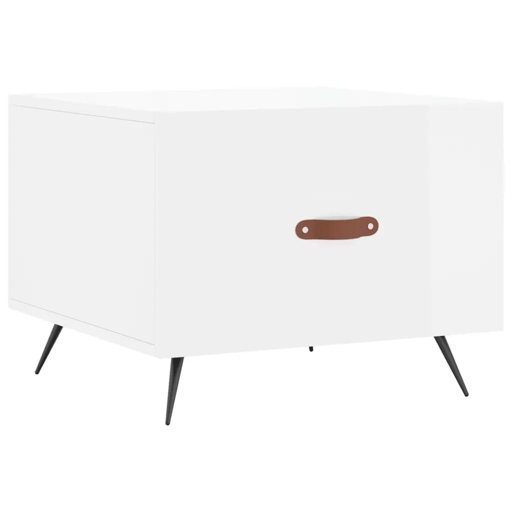 Tavolino da salotto | Tavolino da caff¨¨ | Tavolino da Soggiorno Bianco Lucido 50x50x40 cm Legno Multistrato
