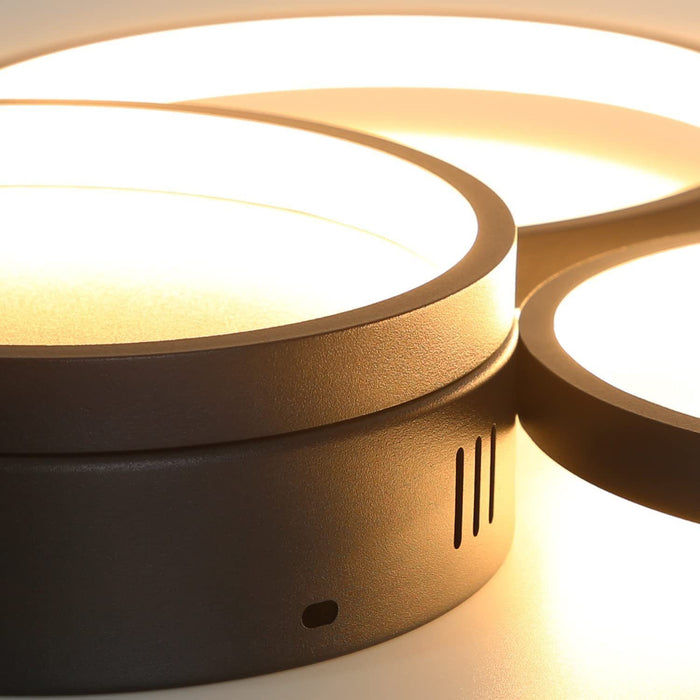 ZMH Lampada da soffitto LED 3 fiamme ad anello telecomando nera per camera letto