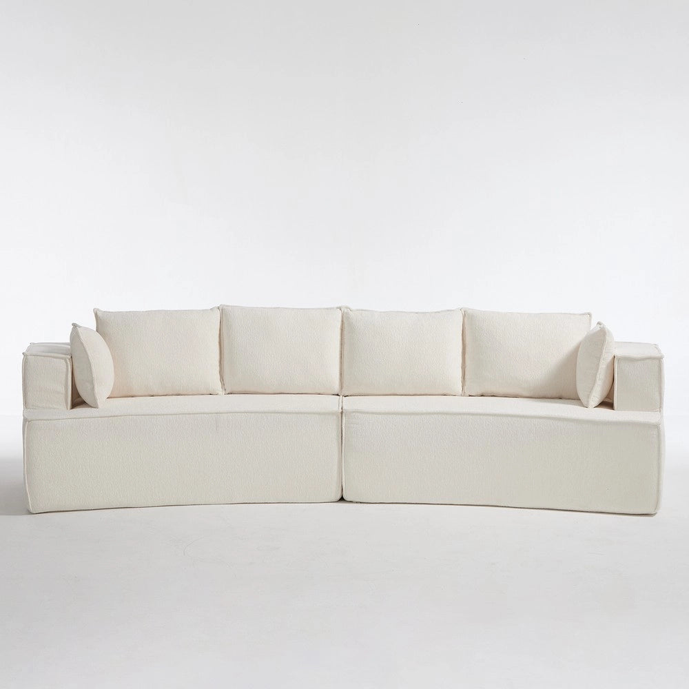 Divano 2 posti ¨C Minimal ¨C Bianco in velluto imbottito
