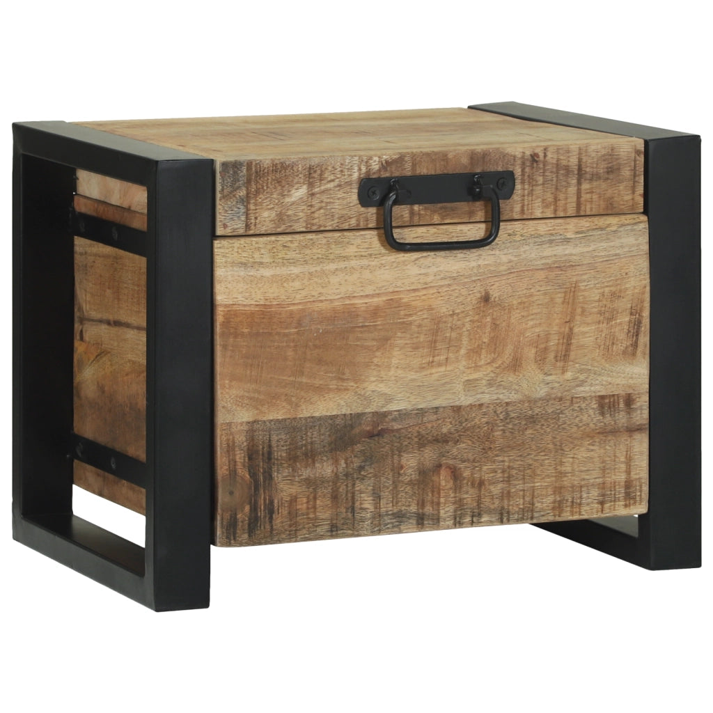 Bauli di stoccaggio  40x30x30cm in legno massello di mango e metallo