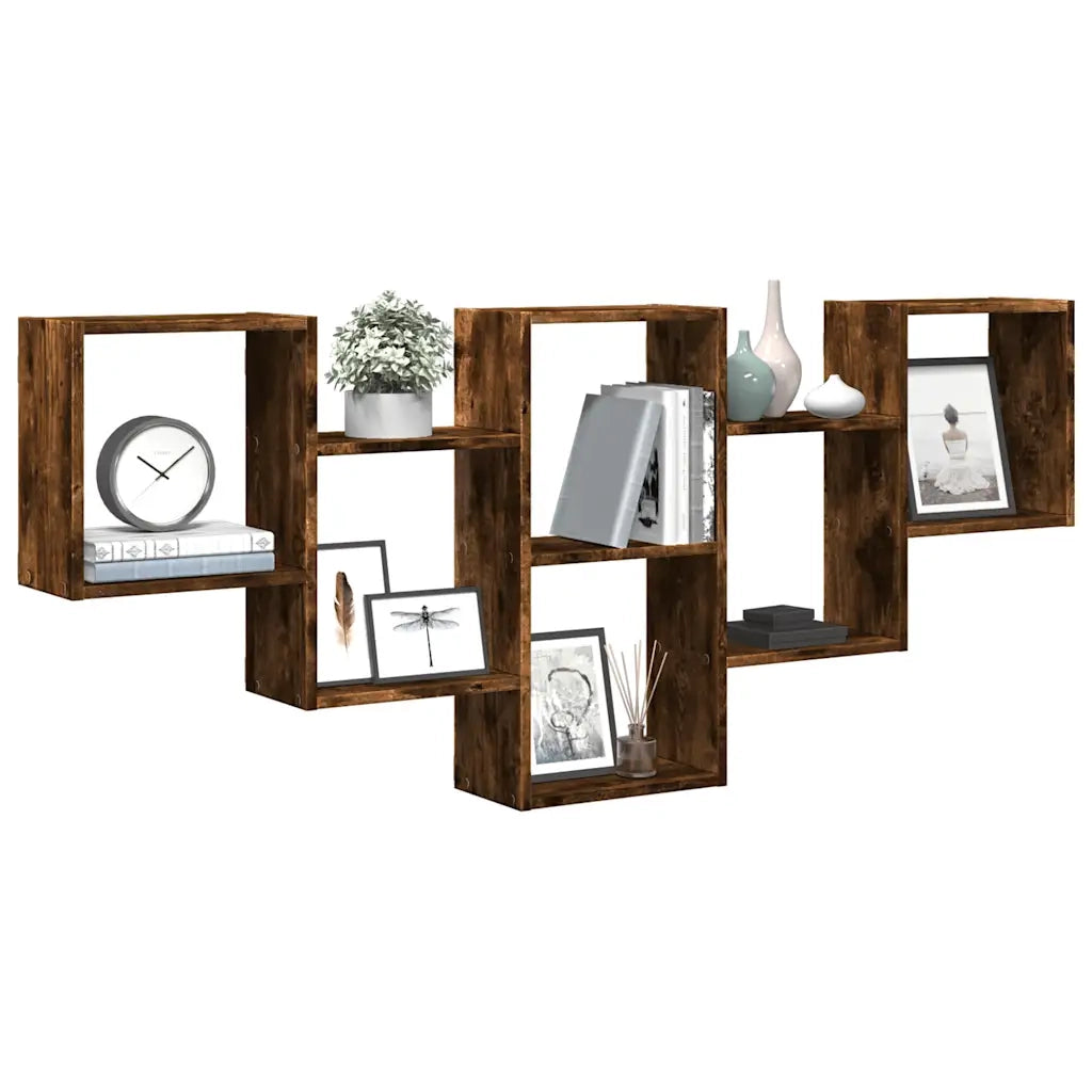 Mensola a Muro | Mensola a parete Rovere Fumo 159x18x66 cm in Truciolato