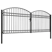 Cancello per recinzione Assen a doppia anta con parte superiore ad arco in acciaio 400x175 cm 143095
