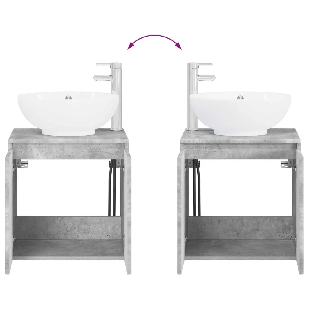 Set di mobili per il bagno 2 pz Grigio Cemento 3404087