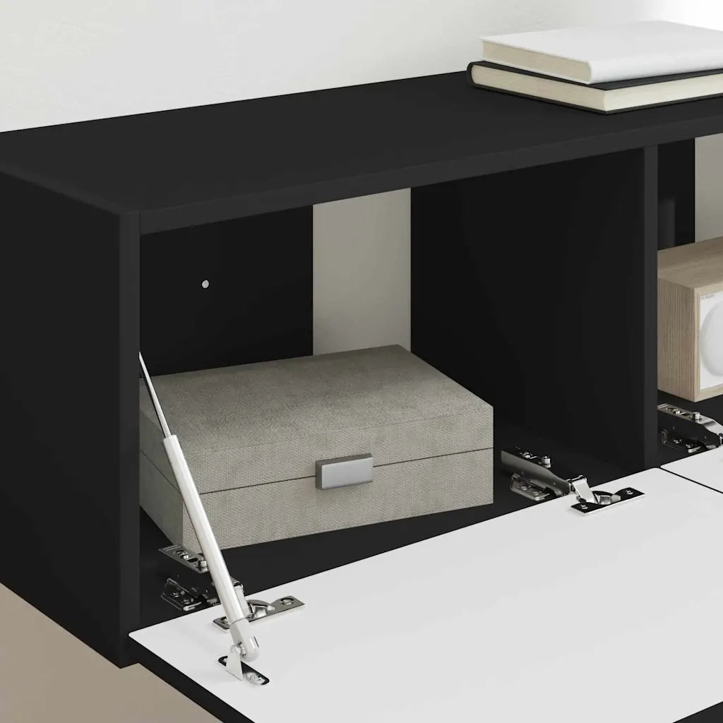 Mobile TV da parete Nero 98 x 31 x 29,5 cm Legno multistrato 892231