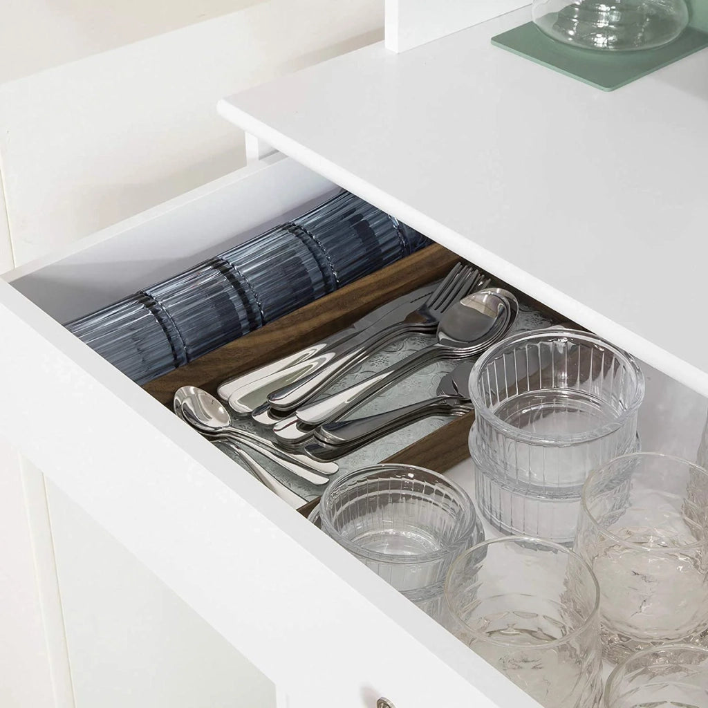 Mobile Cucina salvaspazio Credenza con vetrina Bianco L90*P40*A148 cm, FSB26-W