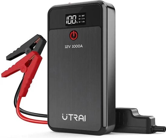 Kit di Avviamento per Auto - Cavo di Avviamento - Assistenza di Avviamento - 1000A - 12V - Kit di Avviamento - Batteria Esterna 8000mAh - Nero