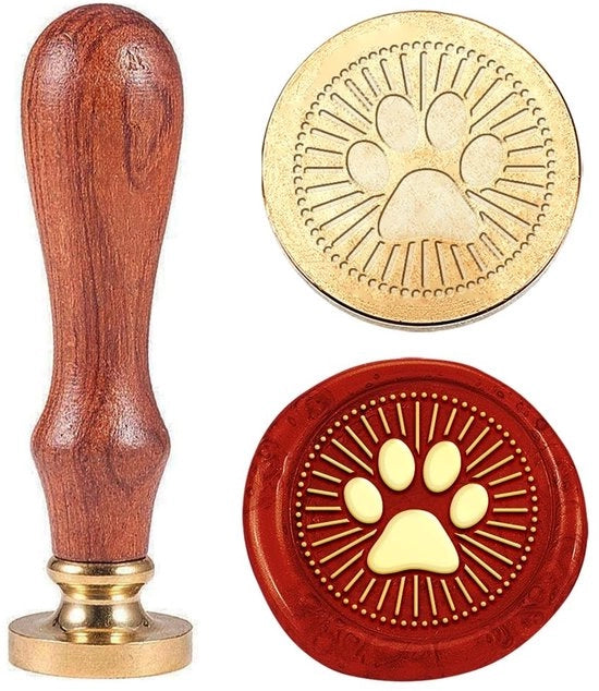 Stampo a messing per sigillo con manico in legno - 25 mm - per inviti e occasioni speciali