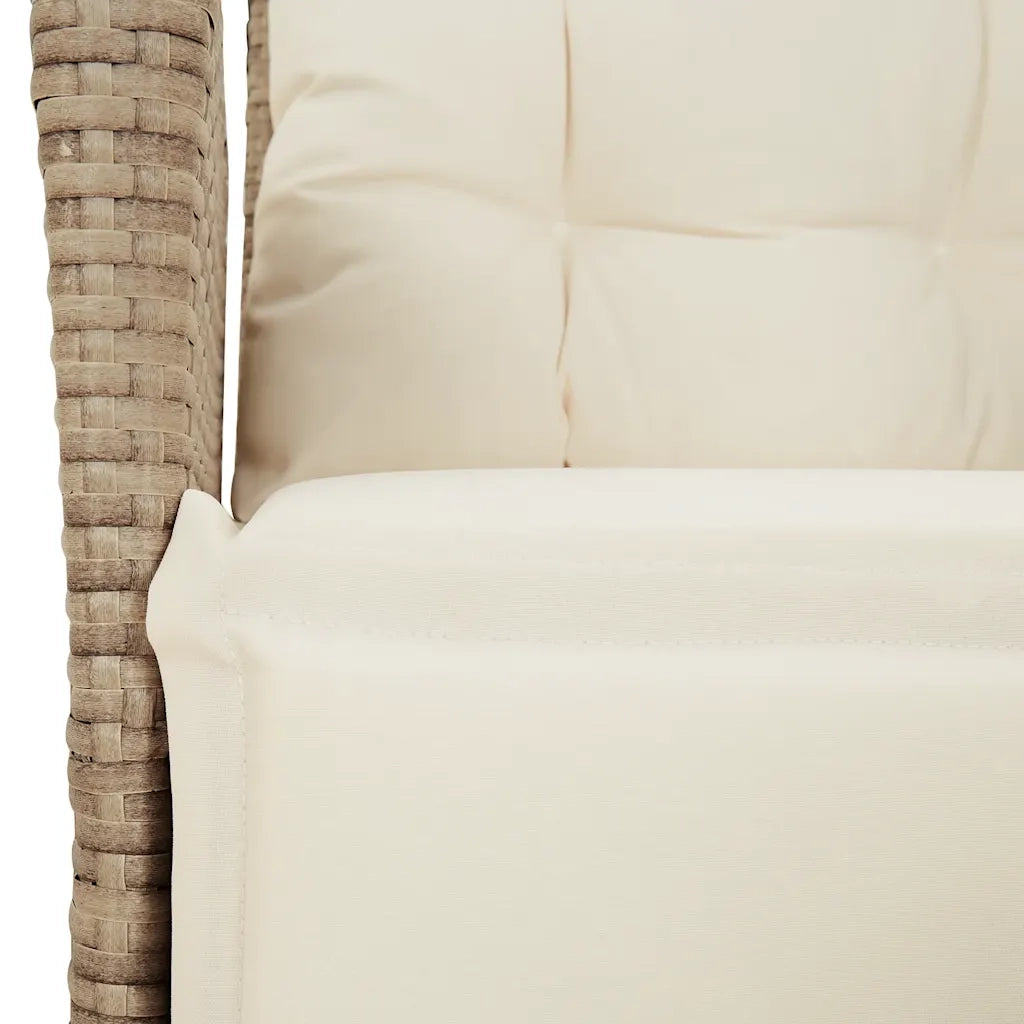 Set da Pranzo da Giardino 9 pz con Cuscini Beige in Polyrattan 3213147
