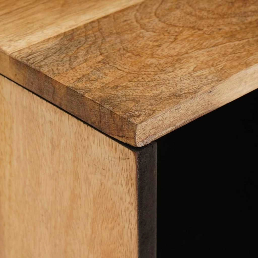 Elegante mobile porta TV con pratico contenitore 80 x 33 x 46 cm stile moderno legno massello di mango marrone 02_0057791