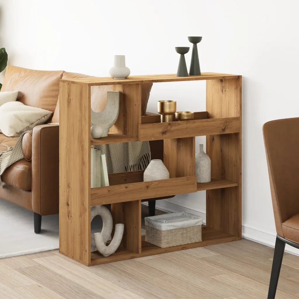 Libreria-Scaffale per Libri-Mobile di Stoccaggio Rovere Artigianale 100x33x94,5 cm in Truciolato