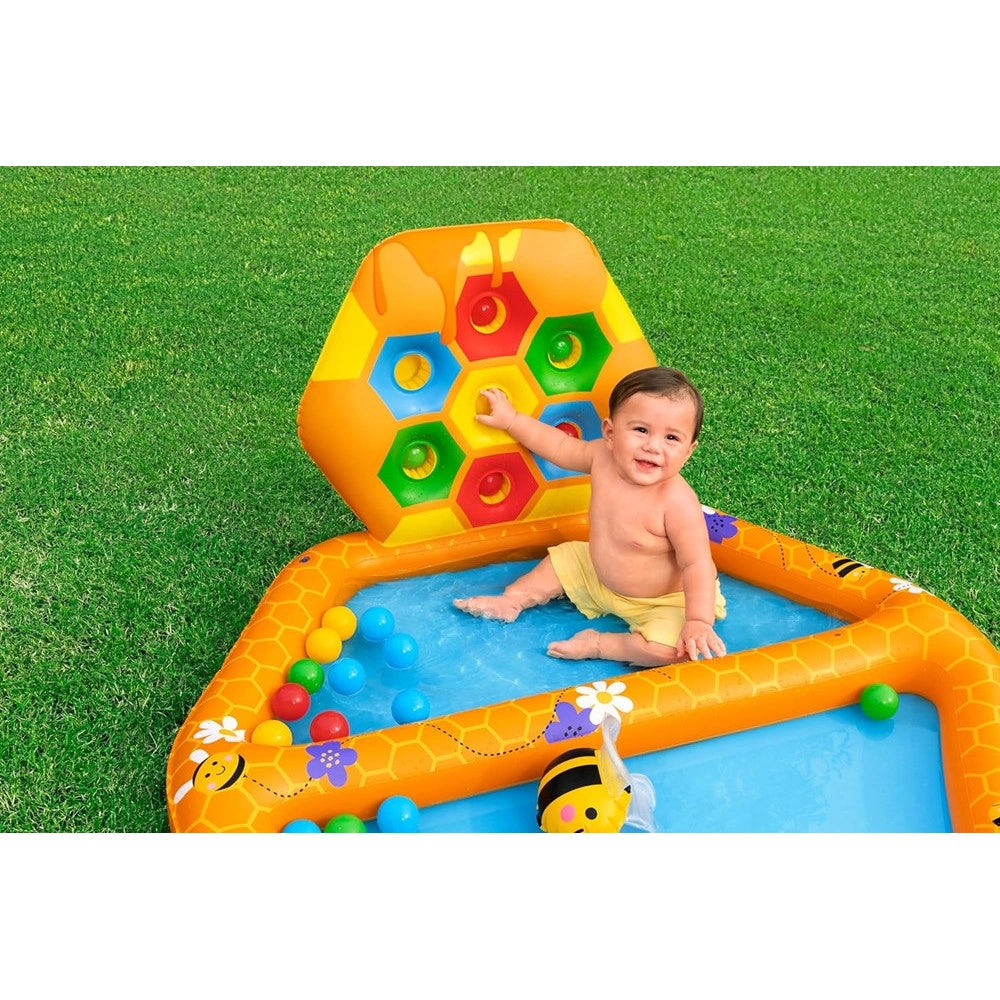 Trade Shop - Piscina Gonfiabile Gioco Alveare Per Bambini Con 20 Palline 2 Api 127x119x61cm 52639 -