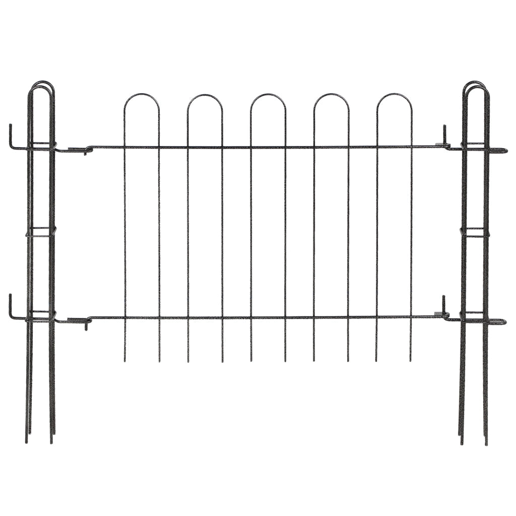 Cancello da giardino KADAX, pannello in metallo per recinzione con pali 93x72cm