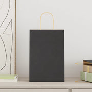 vidaXL Sacchetti di Carta 250 pz con Manici Neri 21x11x31 cm