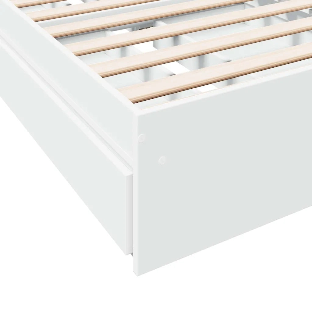 Giroletto con Cassetti Bianco 75x190 cm in Legno Multistrato