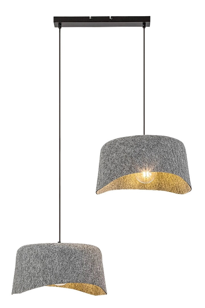 Lampada sospensione Rabalux Farelia 2xE27 feltro grigio