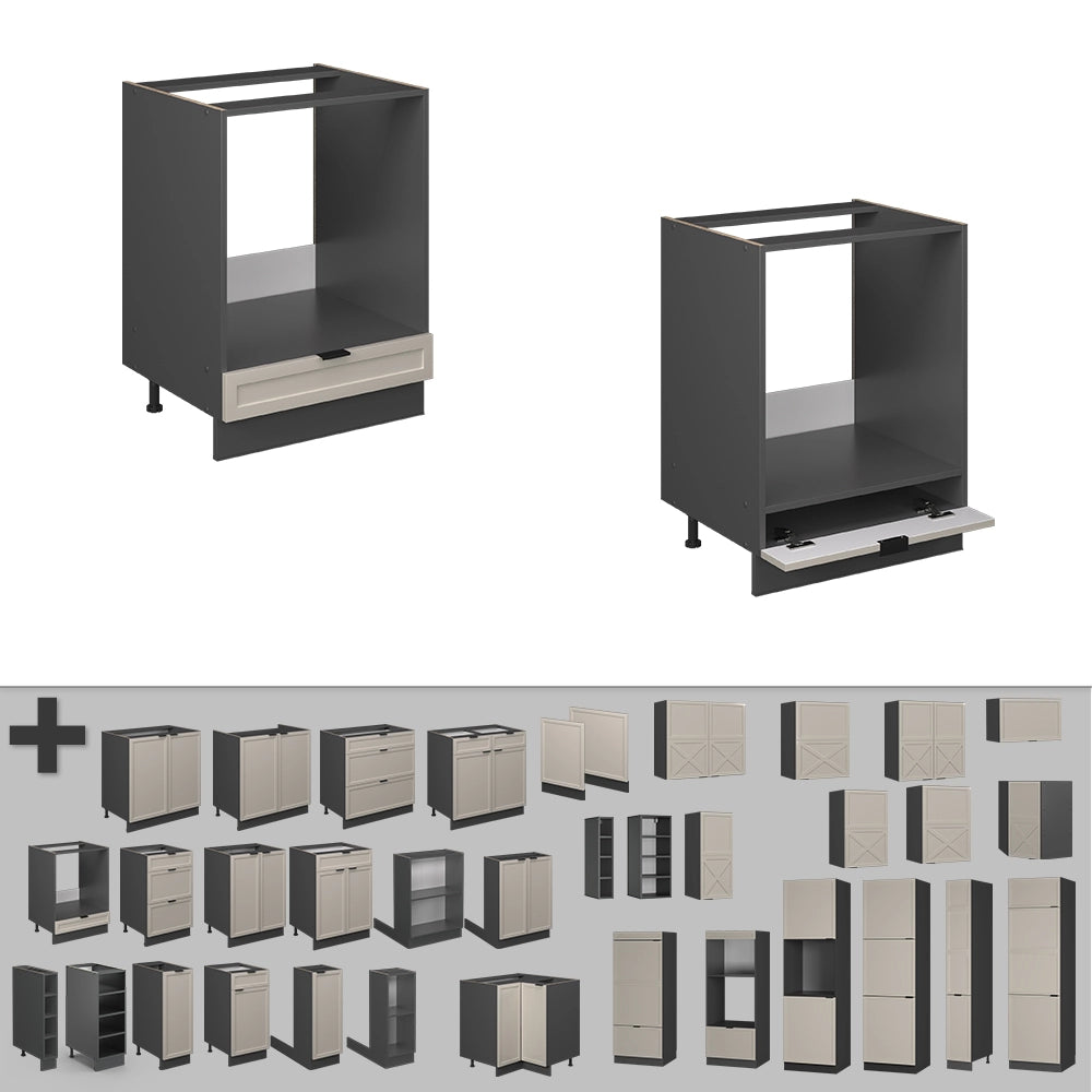 Vicco Mobile per forno da incasso GrigioBeige 60 cm senza piano di lavoro