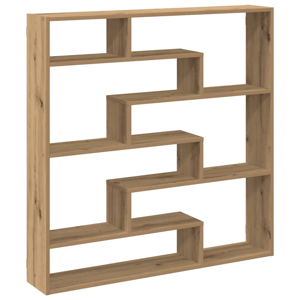 Scaffale Cubo Parete 7 Scomparti Truciolato Rovere Artigianale 860030